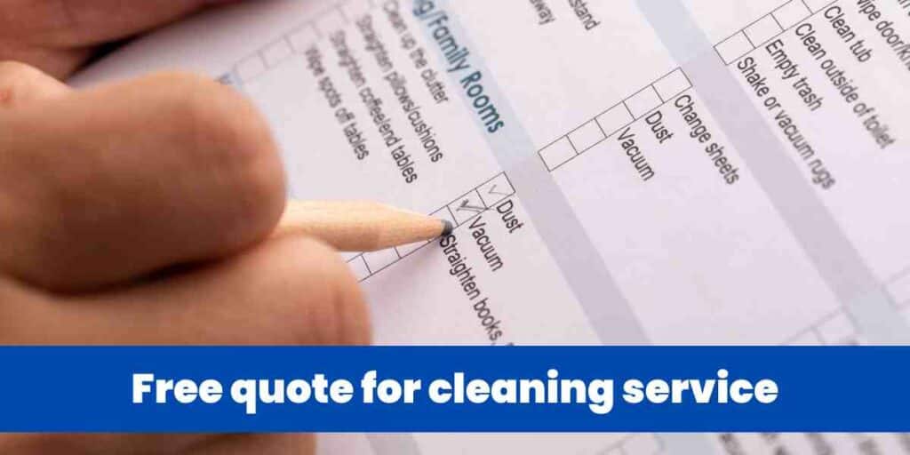 Free quote for cleaning service